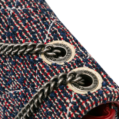 Chanel Cc Quilted Tweed Single Flap
