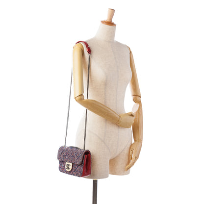Chanel Cc Quilted Tweed Single Flap