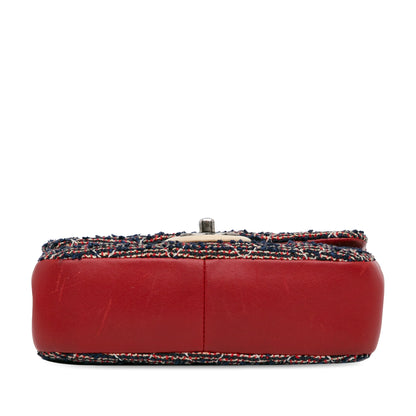 Chanel Cc Quilted Tweed Single Flap