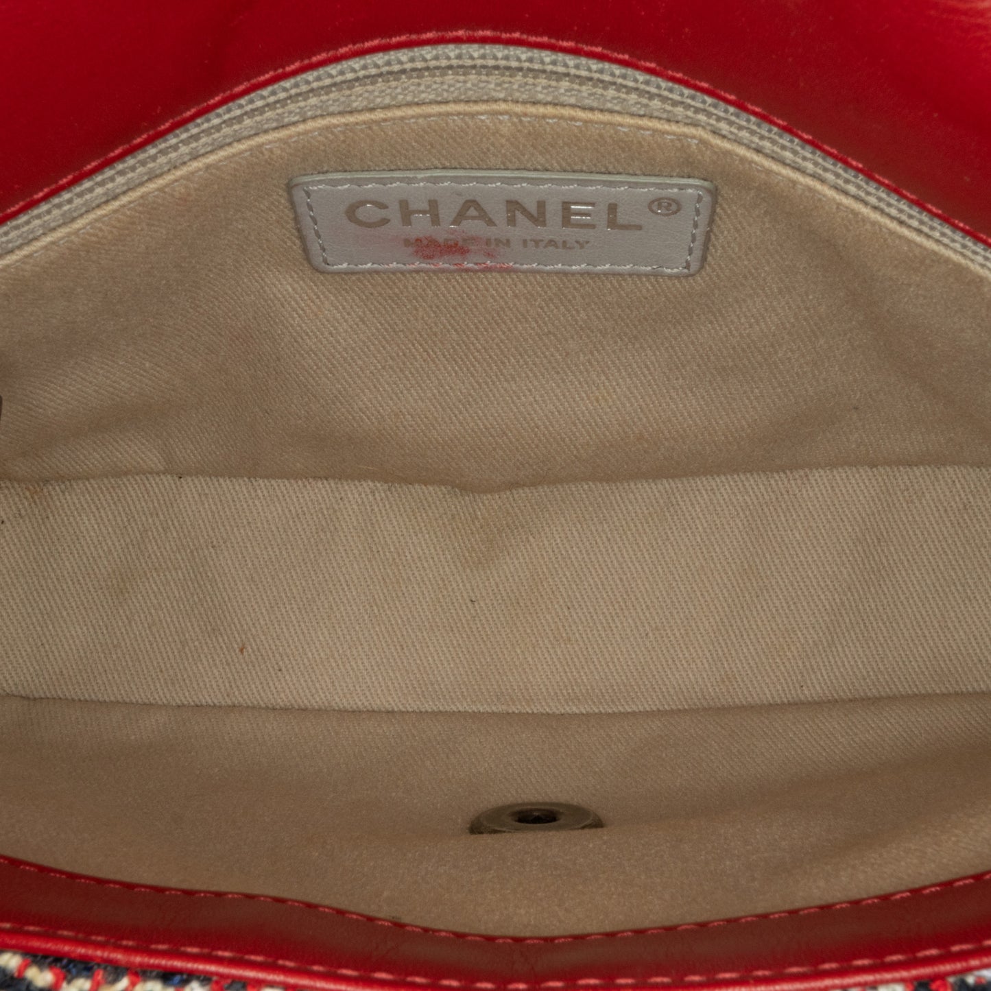 Chanel Cc Quilted Tweed Single Flap