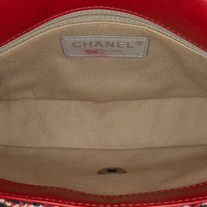 Chanel Cc Quilted Tweed Single Flap