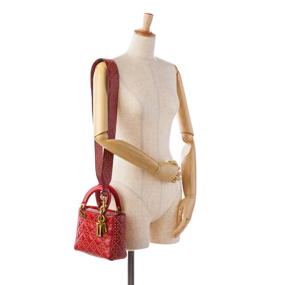 Dior Small Lambskin Cannage Studded Supple Lady Dior