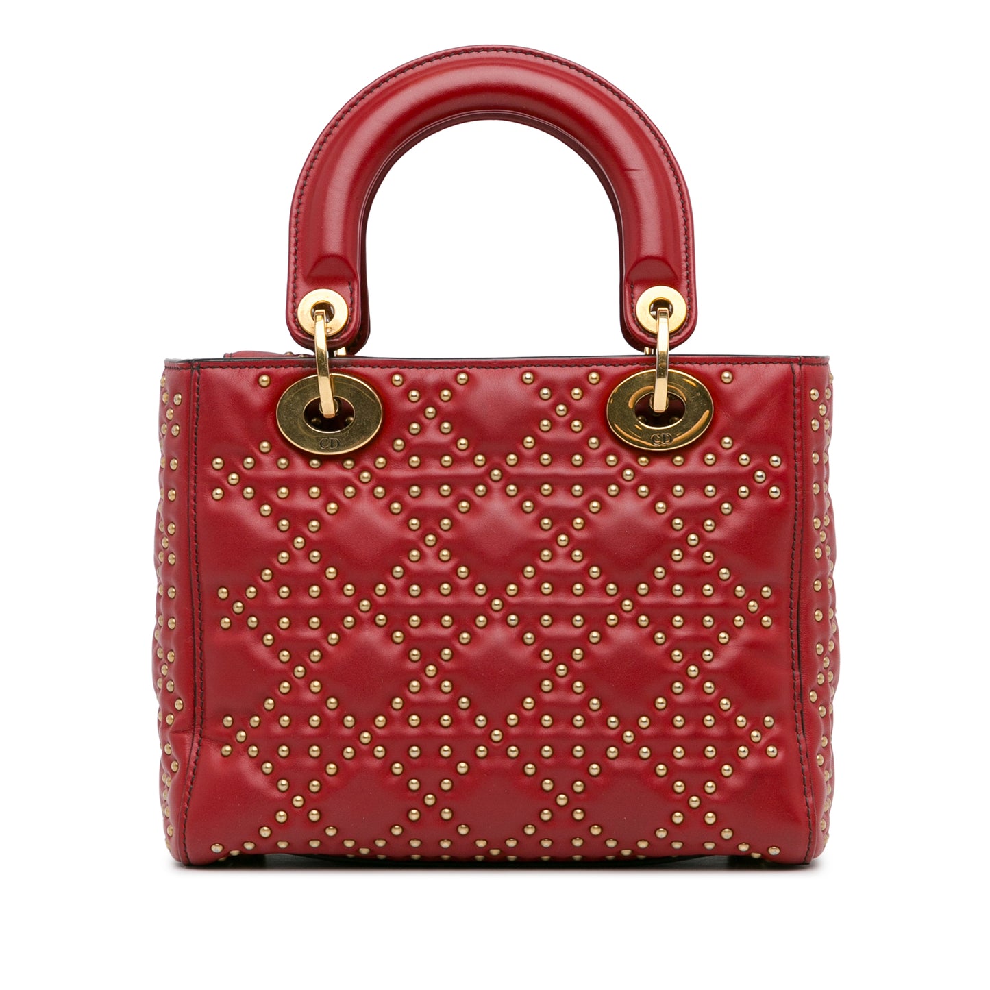 Dior Small Lambskin Cannage Studded Supple Lady Dior