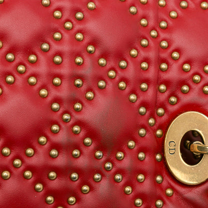Dior Small Lambskin Cannage Studded Supple Lady Dior