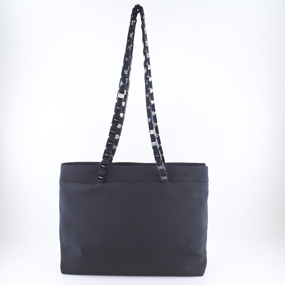 Salvatore Ferragamo Black Canvas Shoulder