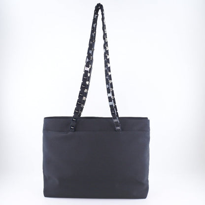 Salvatore Ferragamo Black Canvas Shoulder