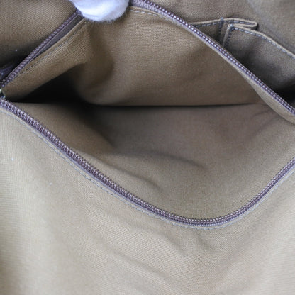 Salvatore Ferragamo Brown Canvas Clutch