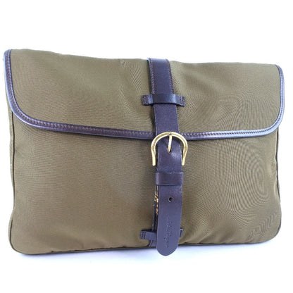 Salvatore Ferragamo Brown Canvas Clutch