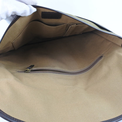 Salvatore Ferragamo Brown Canvas Clutch