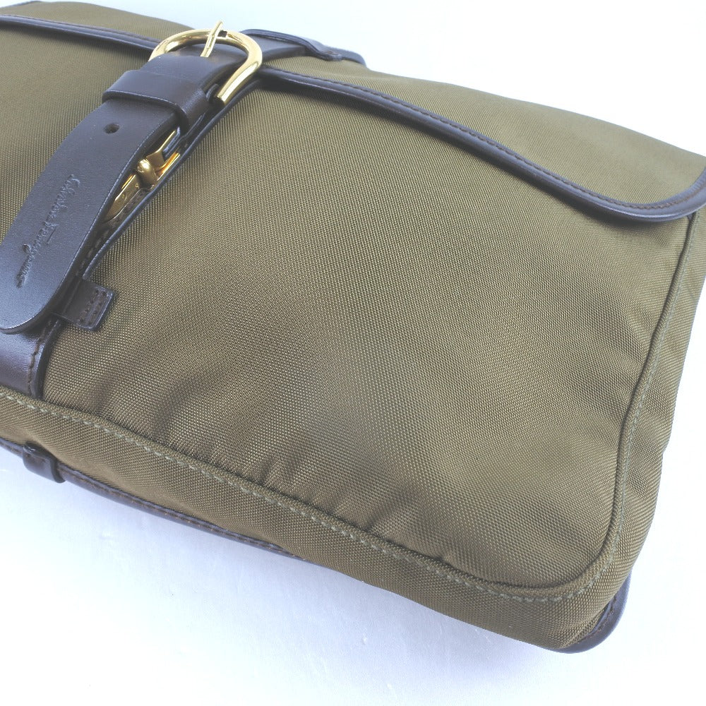 Salvatore Ferragamo Brown Canvas Clutch