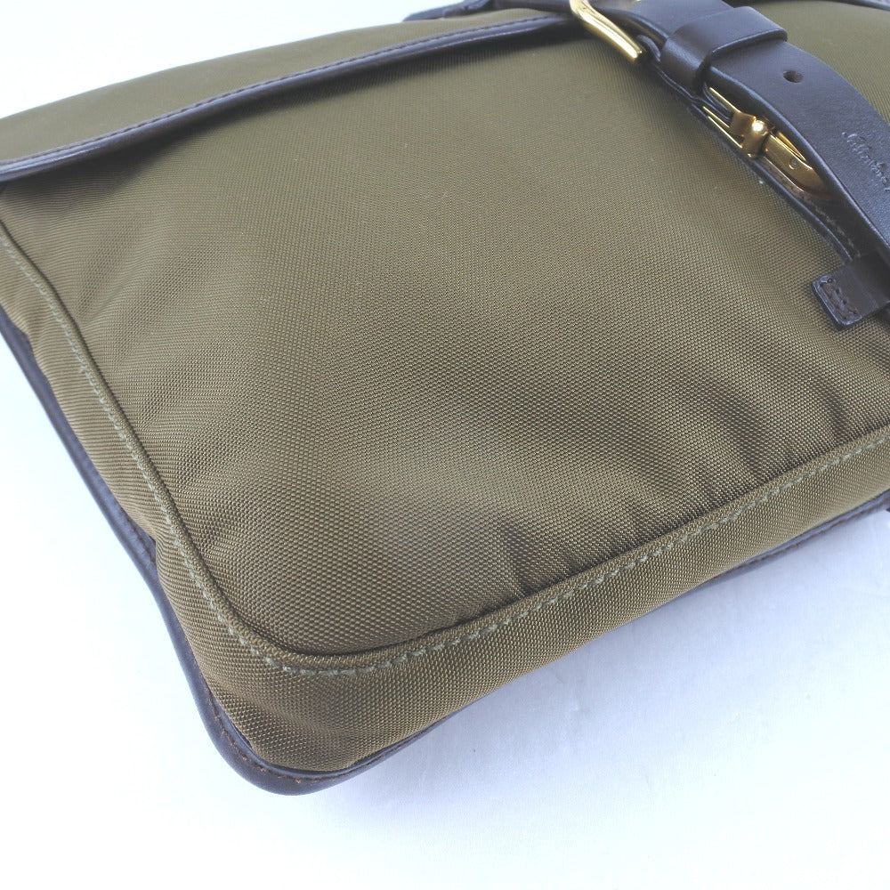 Salvatore Ferragamo Brown Canvas Clutch