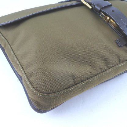 Salvatore Ferragamo Brown Canvas Clutch