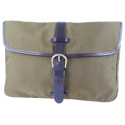Salvatore Ferragamo Brown Canvas Clutch