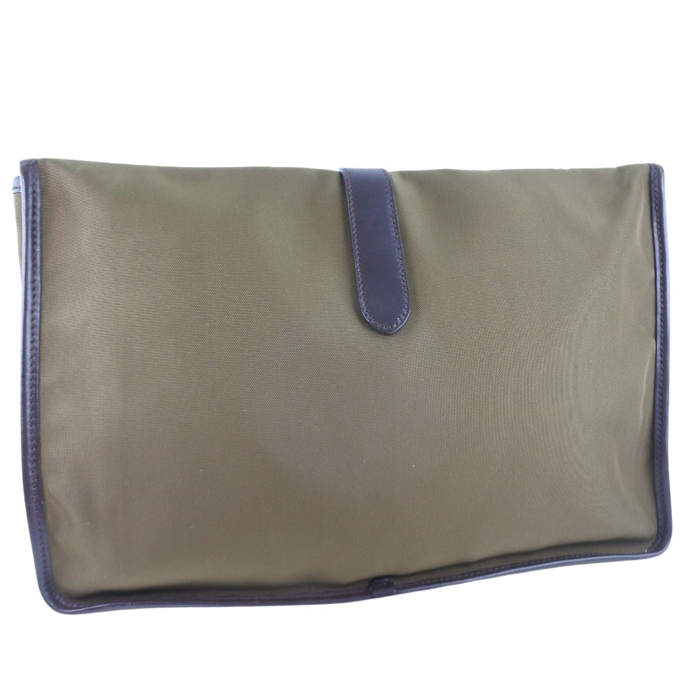 Salvatore Ferragamo Brown Canvas Clutch