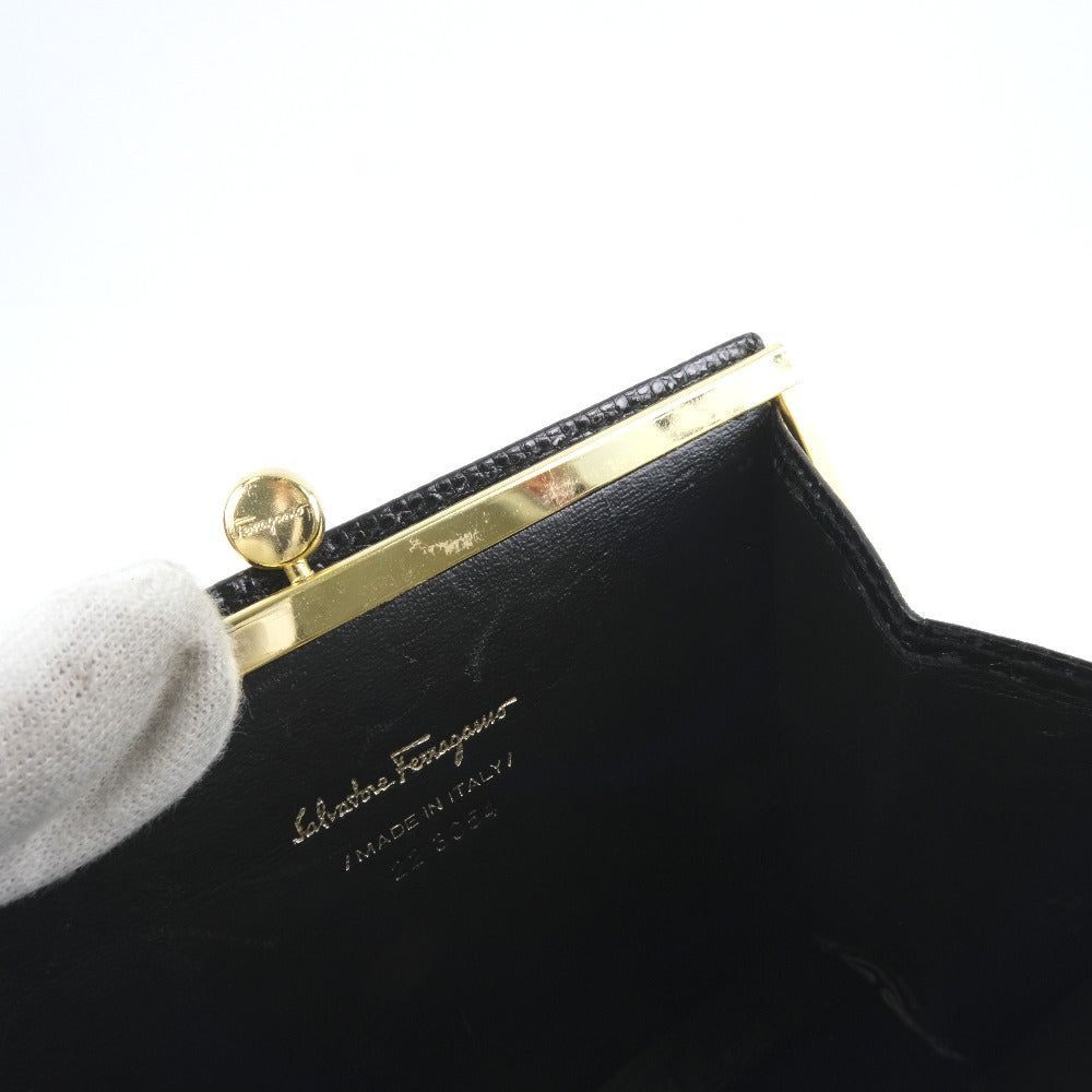 Salvatore Ferragamo Black Leather Vara
