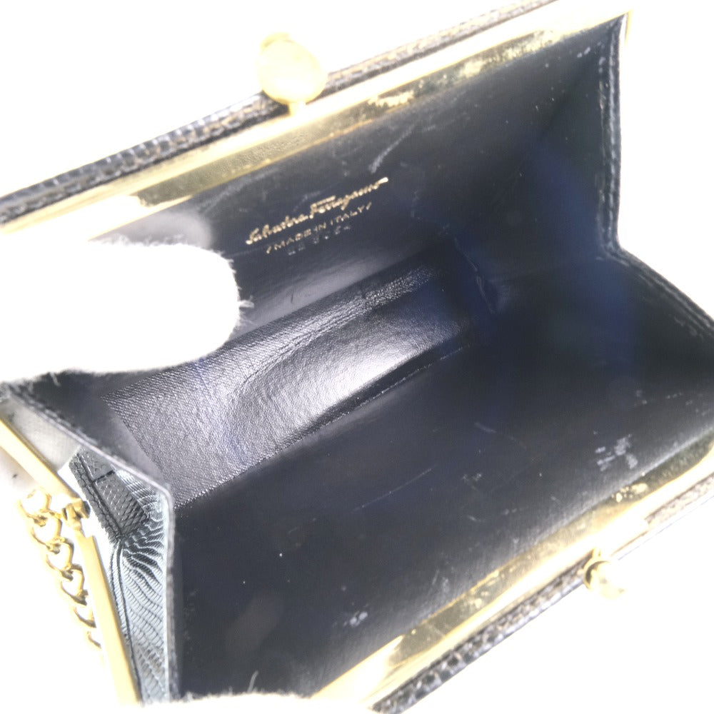 Salvatore Ferragamo Black Leather Vara