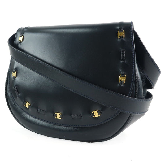 Salvatore Ferragamo Black Leather Vara