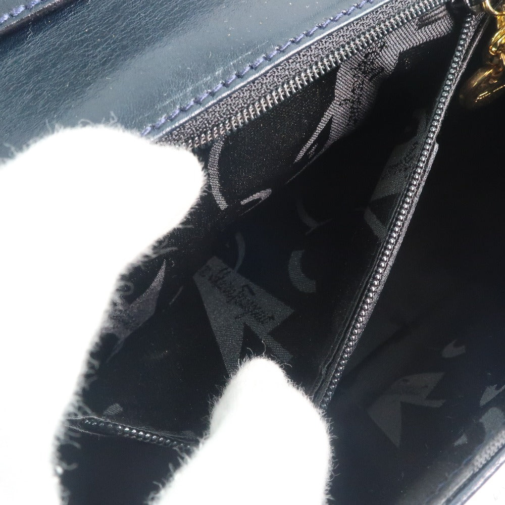 Salvatore Ferragamo Black Leather Vara