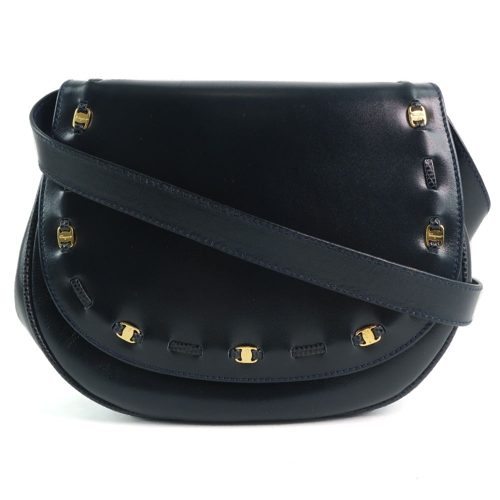 Salvatore Ferragamo Black Leather Vara