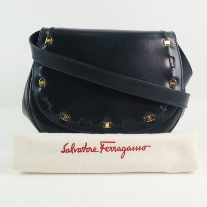 Salvatore Ferragamo Black Leather Vara