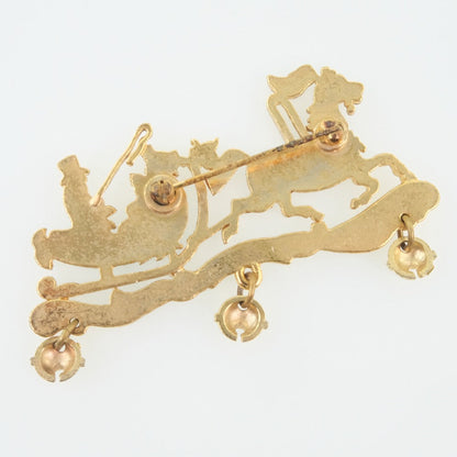 Hermès Gold Gold Plated Brooch