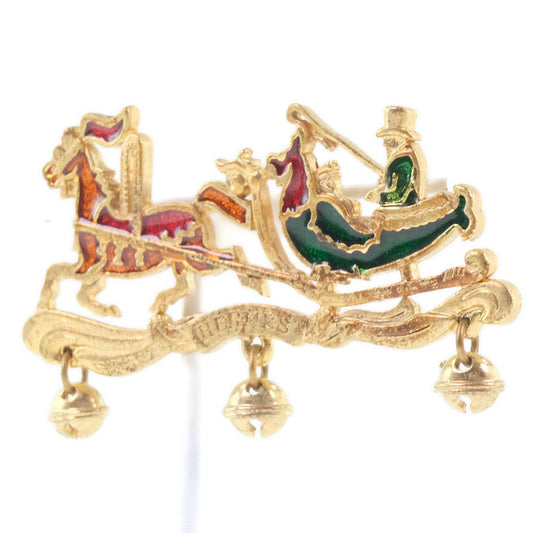 Hermès Gold Gold Plated Brooch