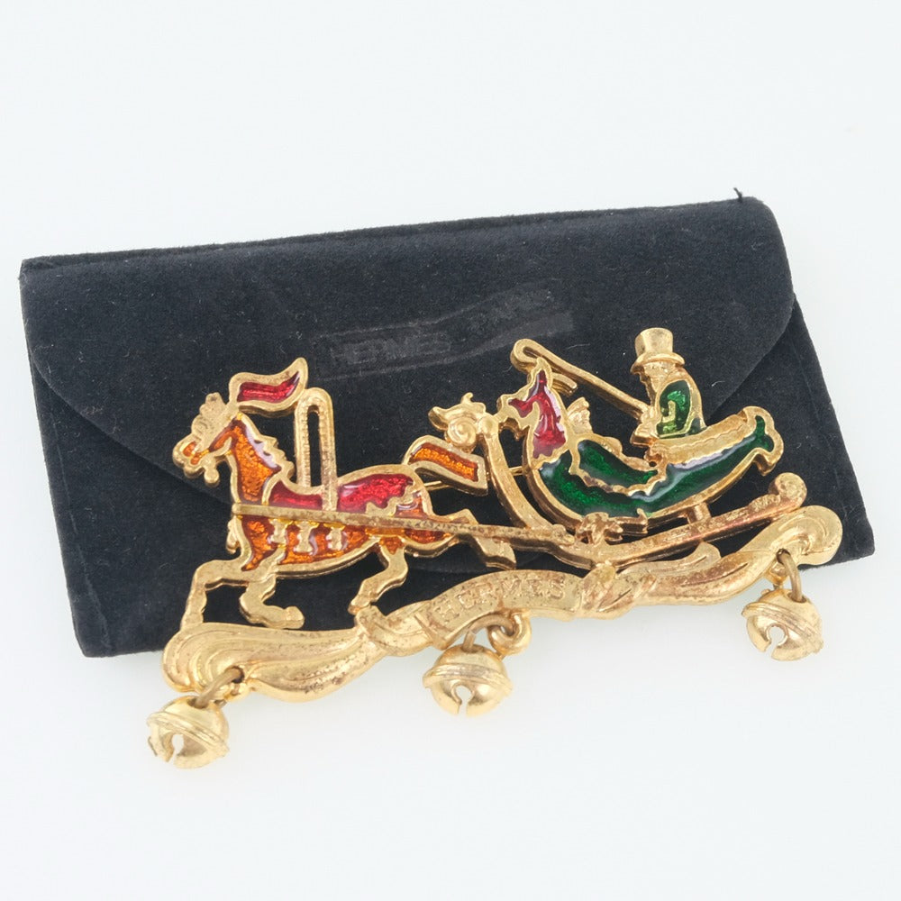 Hermès Gold Gold Plated Brooch