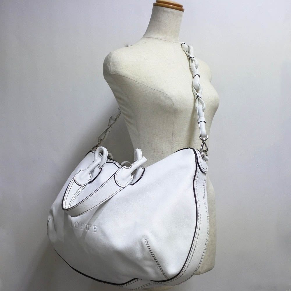 Loewe White Leather Shoulder