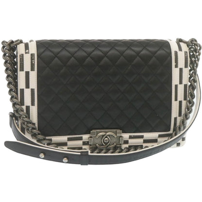Chanel Black Leather Boy