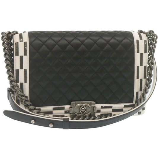 Chanel Black Leather Boy