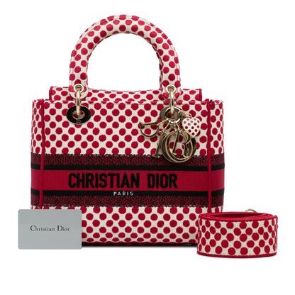 Dior Medium Embroidered Canvas Dioramour Dots Lady D Lite