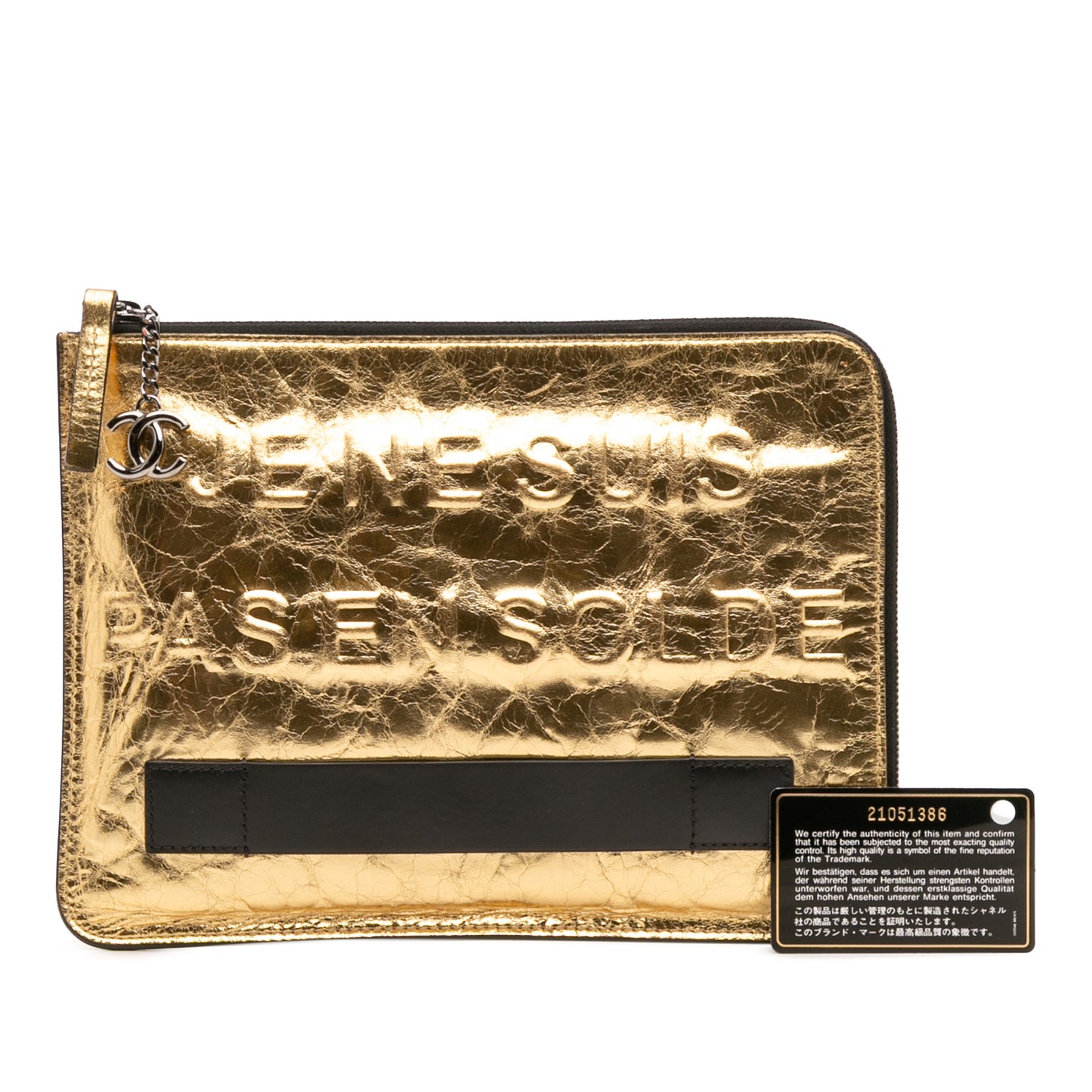 Chanel Metallic Lambskin Je Ne Suis Pas En Solde Clutch