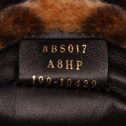Fendi Mini Zucca Shearling Chain Baguette Satchel