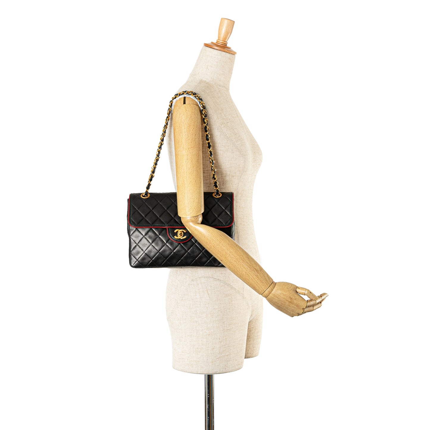 Chanel CC Bicolor Quilted Lambskin Single Flap