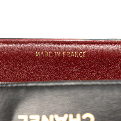 Chanel CC Bicolor Quilted Lambskin Single Flap