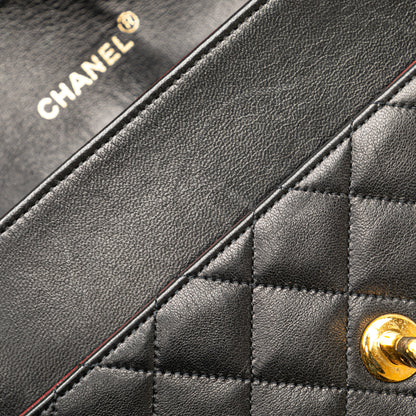 Chanel CC Bicolor Quilted Lambskin Single Flap