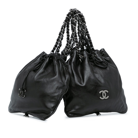 Chanel CC Calfskin Dual Twin Chain Handbag (20750)