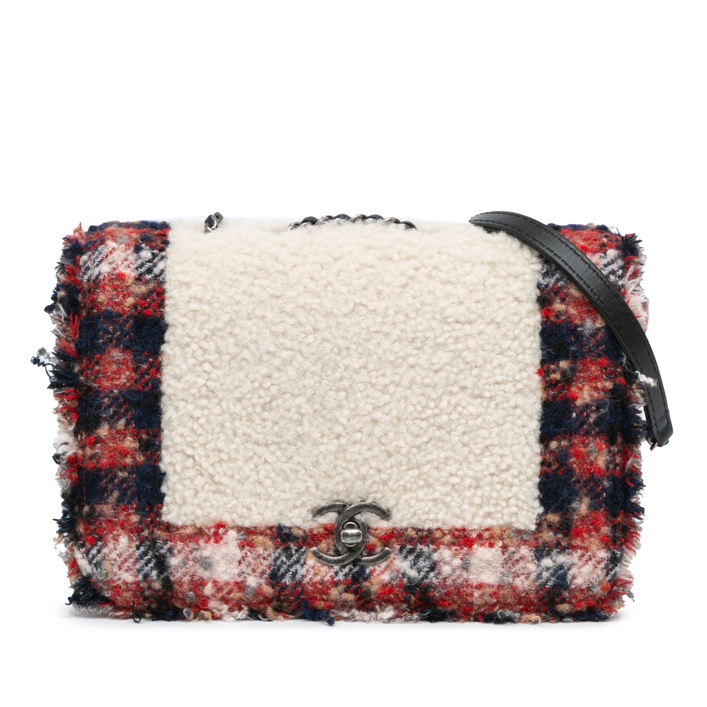 Chanel CC Tweed and Shearling Single Flap (20679)