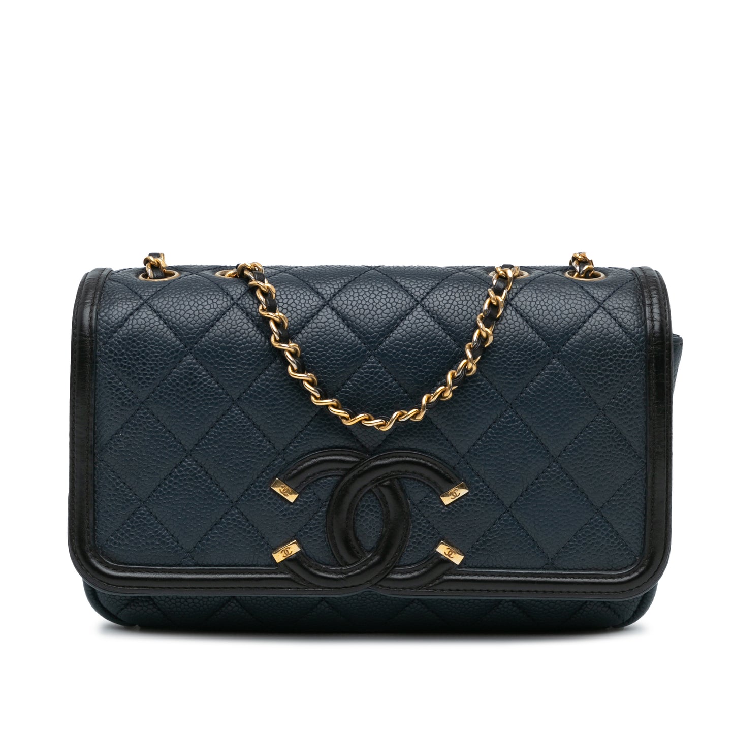 Chanel Small Bicolor Caviar CC Filigree Flap (20528)