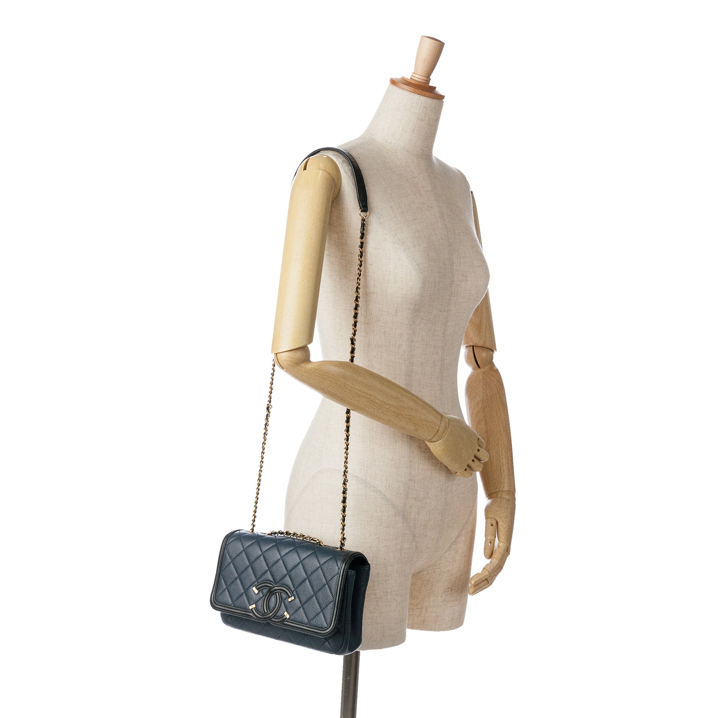 Chanel Small Bicolor Caviar CC Filigree Flap (20528)