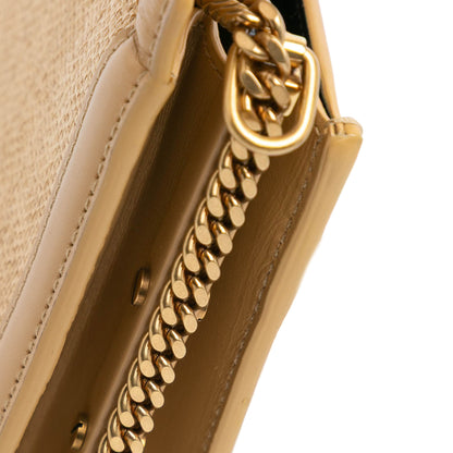 Saint Laurent Medium Raffia Cassandra Chain Crossbody