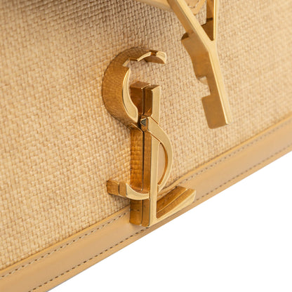 Saint Laurent Medium Raffia Cassandra Chain Crossbody