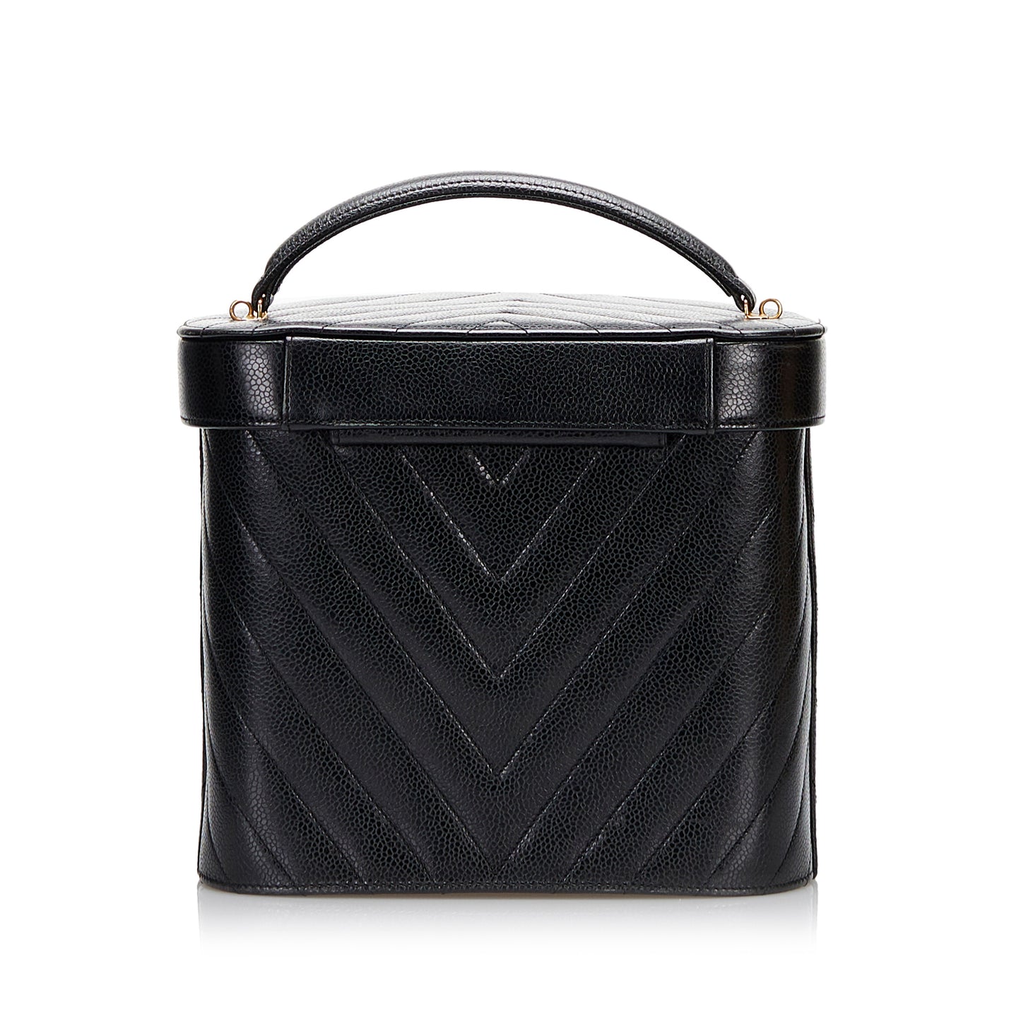 Chanel Caviar Chevron Vanity Case