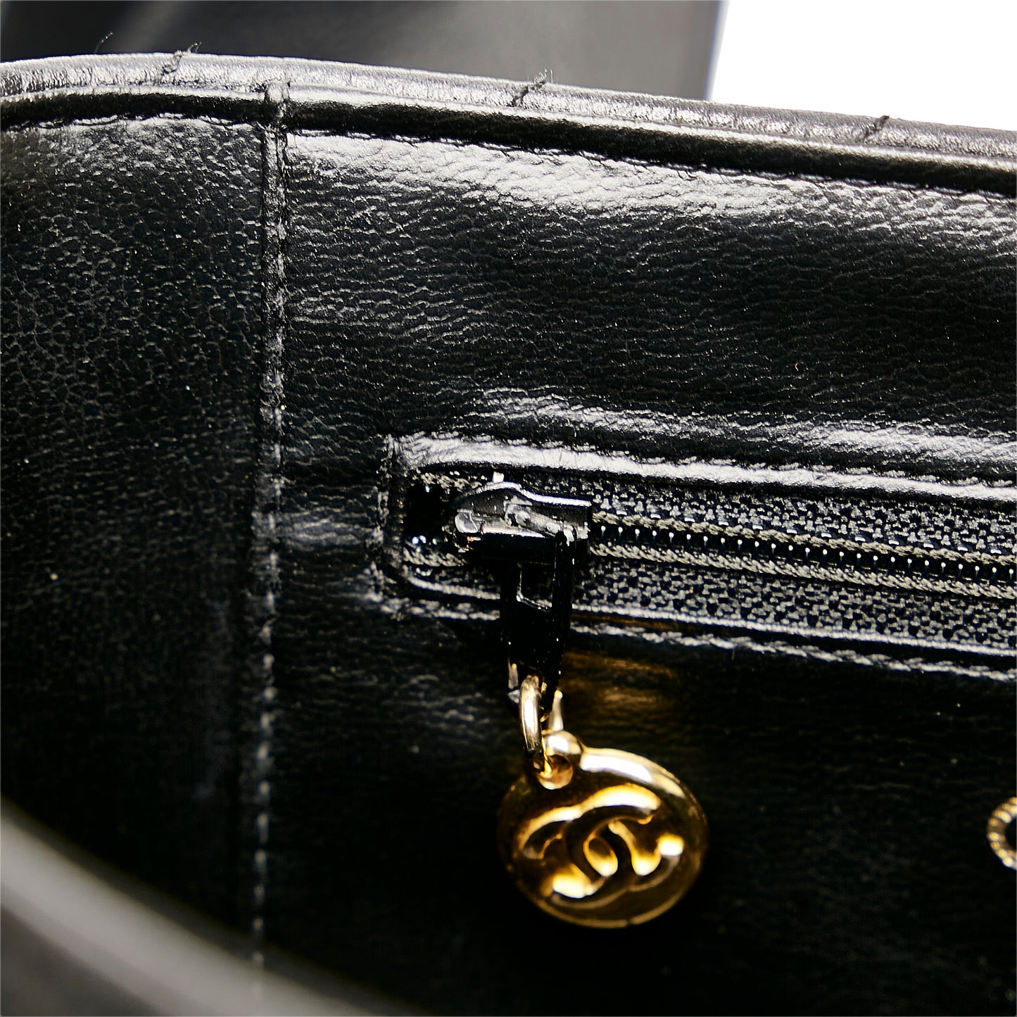 Chanel Caviar Chevron Vanity Case