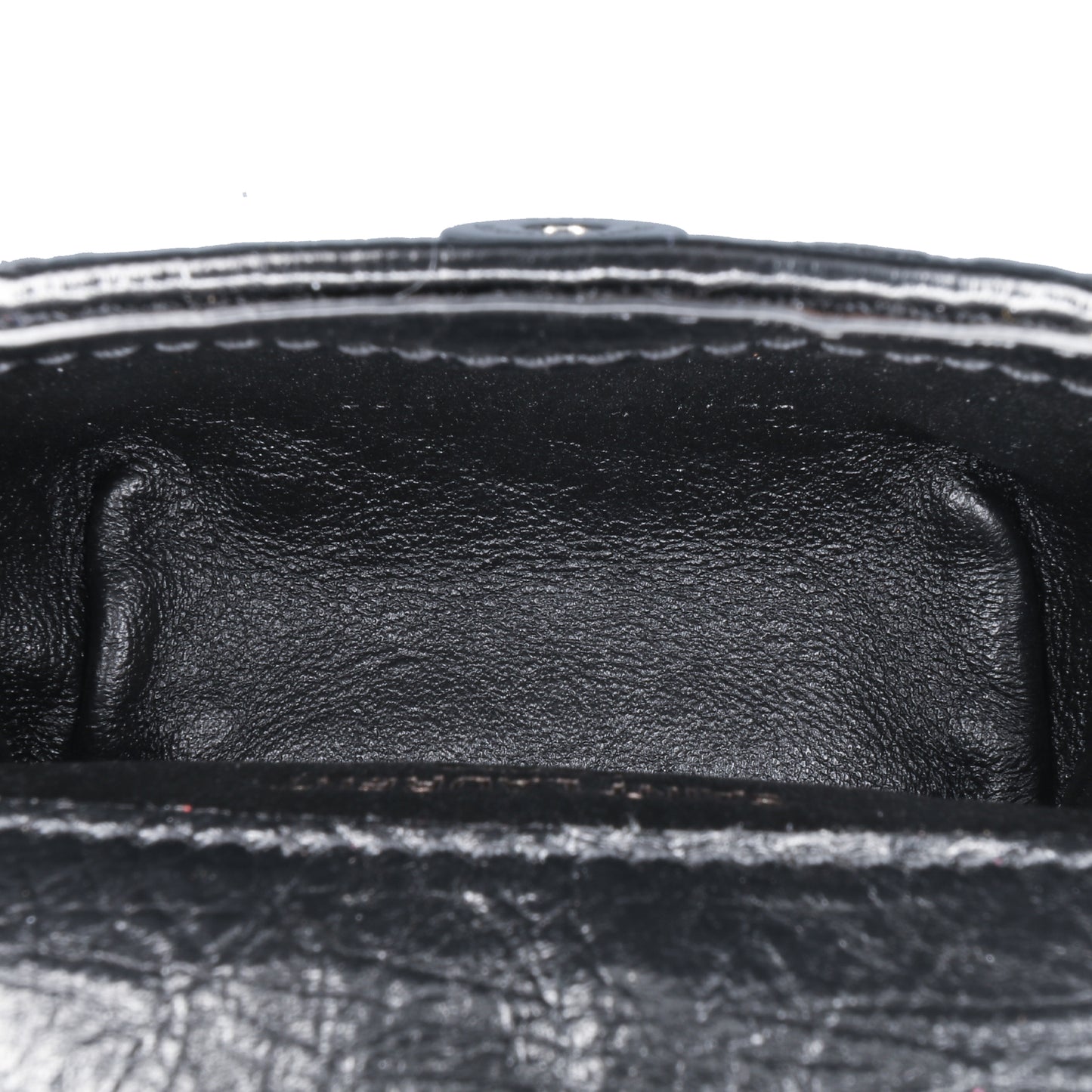 Saint Laurent Micro Crinkled Leather Niki Airpods Case With Chain