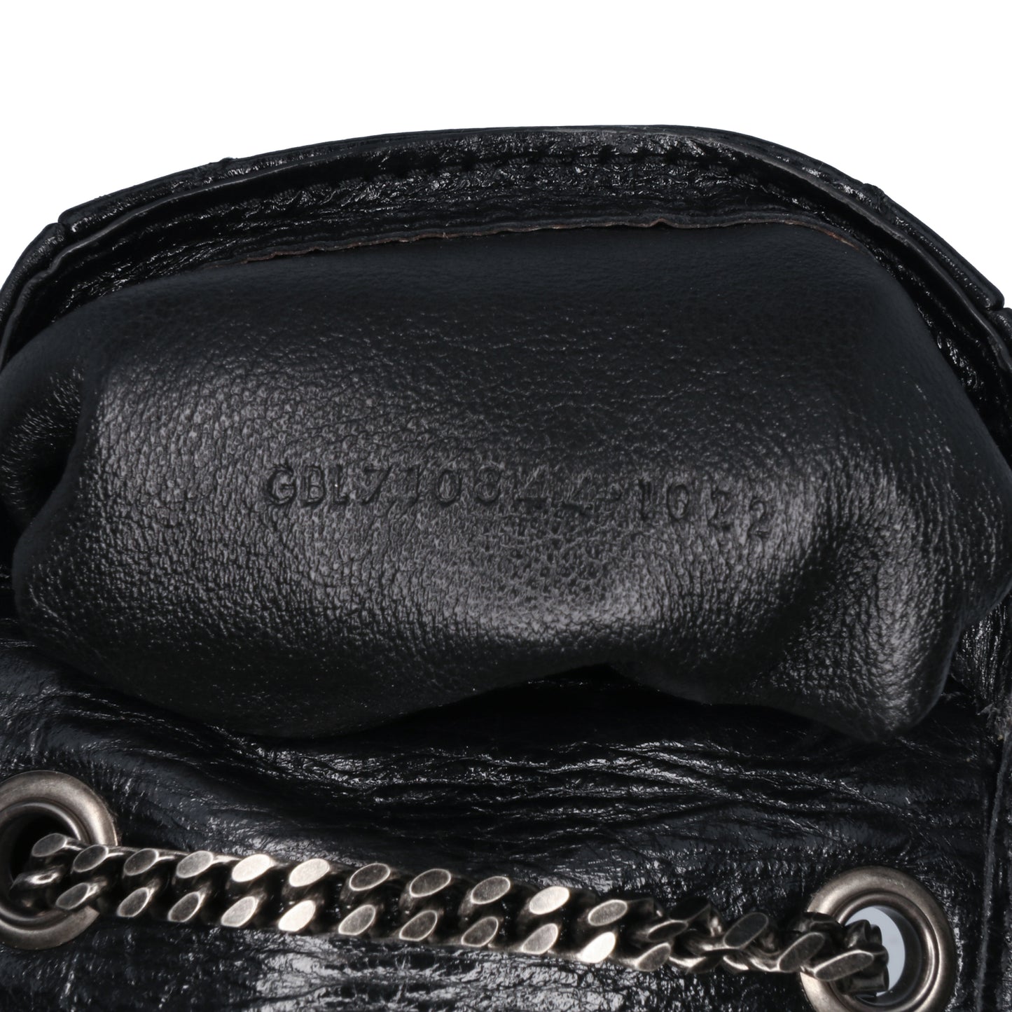 Saint Laurent Micro Crinkled Leather Niki Airpods Case With Chain