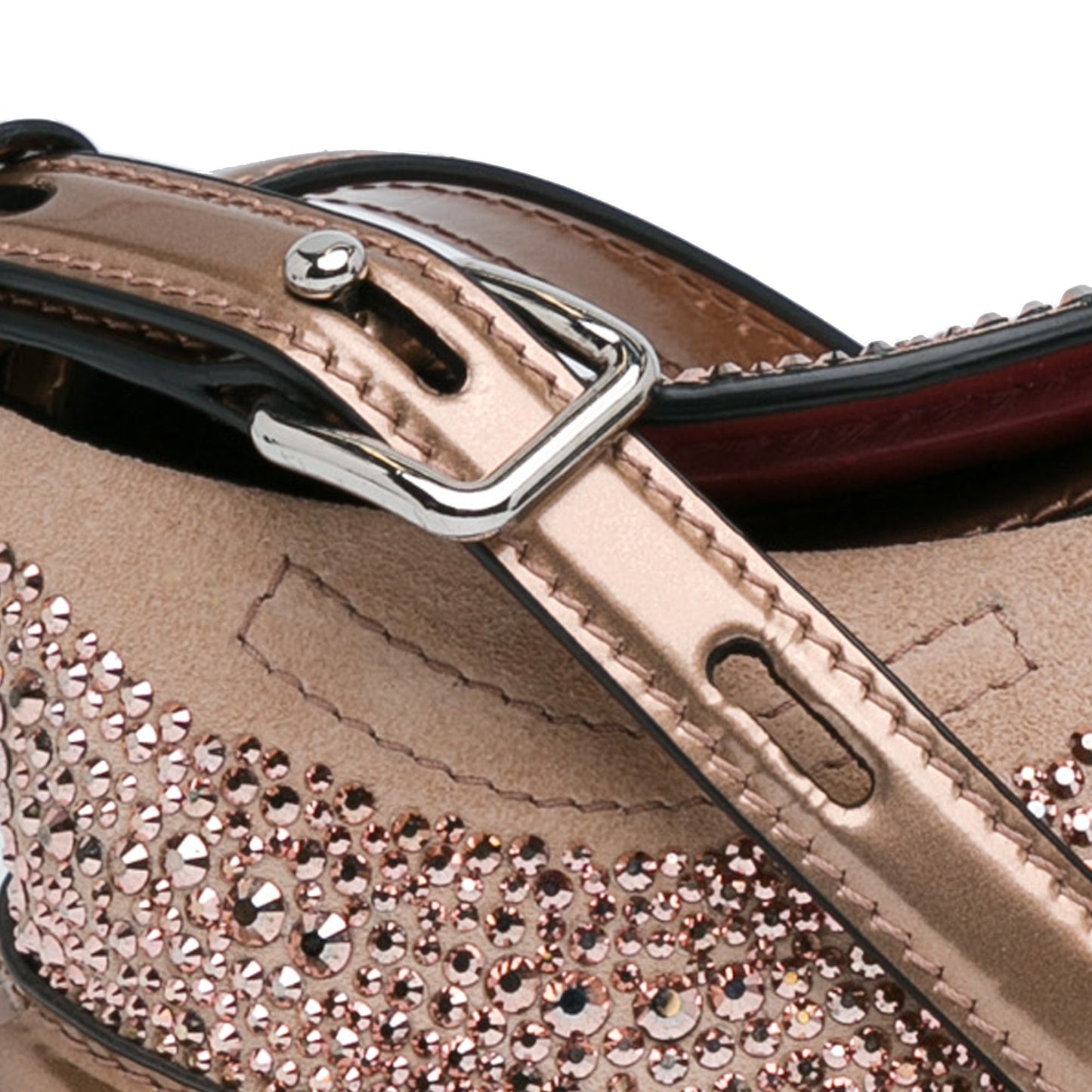 Alexander McQueen Calfskin Crystal Embellished The Curve Bucket Bag (20007)