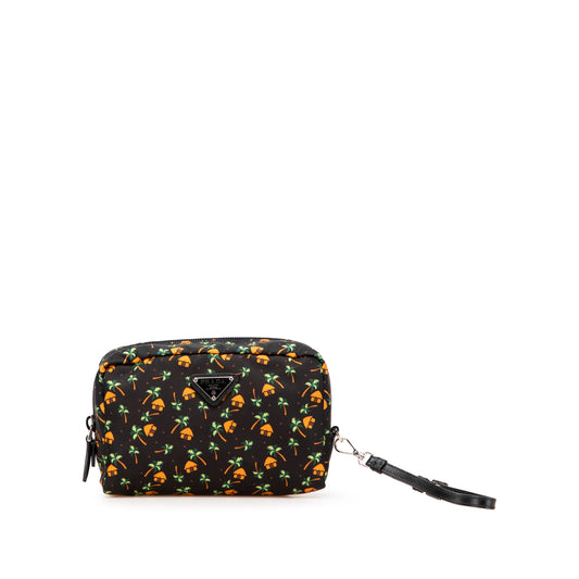 Prada Small Tessuto Saint Palm Cosmetic Pouch