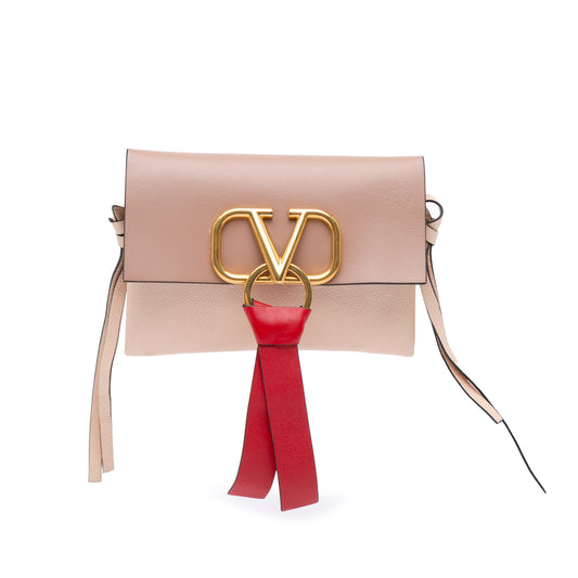 Valentino Leather Vring Clutch