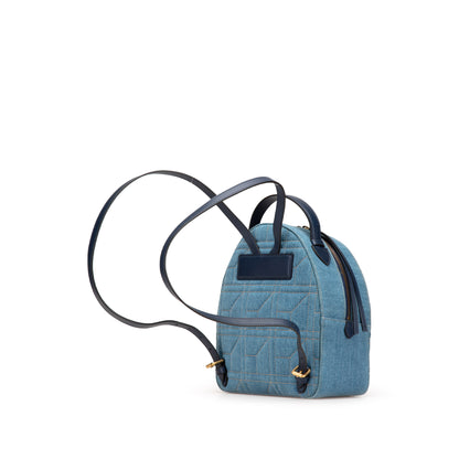 Gucci Small Gg Marmont Pearl Denim Backpack